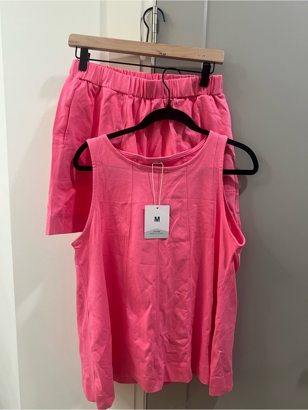 NWT Cotton Pink Tank Top and Shorts Set
